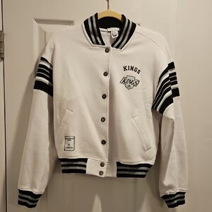 White and Black Kings Varsity Jacket